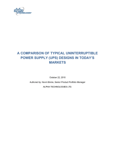 A COMPARISON OF TYPICAL UNINTERRUPTIBLE POWER