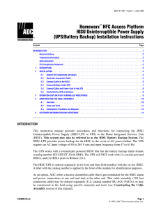 Homeworx™ HFC Access Platform HISU Uninterruptible Power