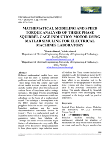 mathematical modeling and speed torque analysis of three phase