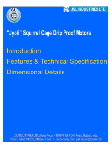 “Jyoti” Squirrel Cage Drip Proof Motors Introduction