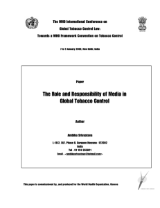 The Role and Responsibility of Media in Global Tobacco Control