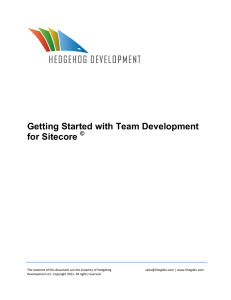 Getting Started with Team Development for Sitecore