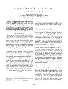 A Novel DC Link Soft-Switched Inverter with a Coupled Inductor