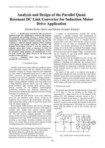 Analysis and Design of the Parallel Quasi Resonant DC Link