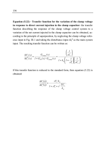 156 Equation (5.22) - Transfer function for the variation of the clamp