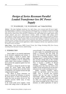 Design of Series Resonant Parallel Loaded Transformerless DC