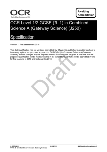 OCR GCSE (9–1) in Combined Science A (Gateway Science) (J250