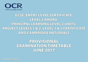 OCR GCSE June 2017 - Sussex Downs College