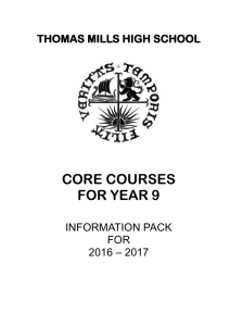 Year 9 Core Curriculum 2016-17
