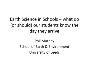Earth Science in Schools – what do (or should) our students know