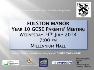 7:00 PM - Fulston Manor School