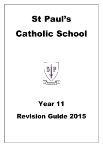 Year 11 Revision Guide - St Paul`s Catholic School