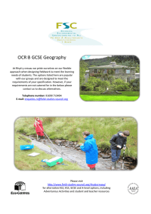 OCR B GCSE Geography - Field Studies Council