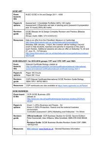 Attachment that summarises the GCSE subjects.