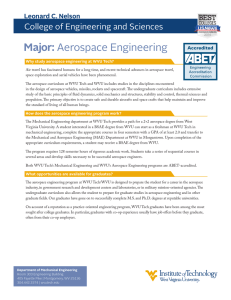 Aerospace Engineering - WVU Tech Leonard C Nelson College of