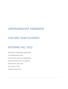 undergraduate handbook for first year students entering fall 2012