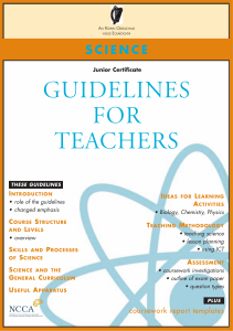 Junior cert Science Guidelines for Teachers