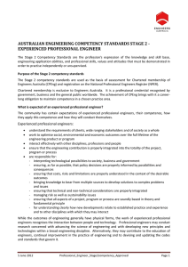 australian engineering competency standards stage 2