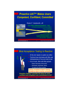 Proactive UAT™ Makes Users Competent, Confident, Committed