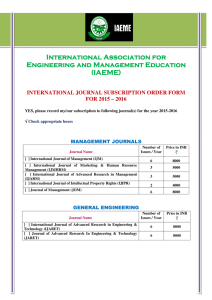 International Association for Engineering and Management