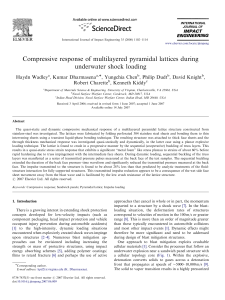 Compressive response of multilayered pyramidal lattices during