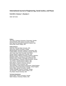 International Journal of Engineering, Social Justice, and Peace