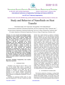 Study and Behavior of Nanofluids on Heat Transfer