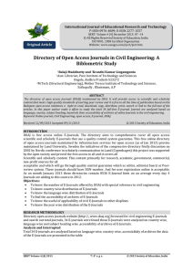 Directory of Open Access Journals in Civil Engineering
