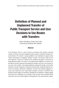 Definition of Planned and Unplanned Transfer of Public Transport