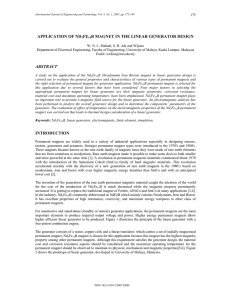 application of nd2fe14b magnet in the linear generator - IJET