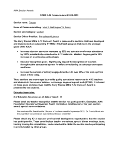 AIAA Section Awards STEM K-12 Outreach Award 2012