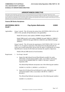 AIRWORTHINESS DIRECTIVE AD/CESSNA 208/16 Amdt 1 Flap