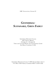 Geothermal: SuStainable, Green enerGy