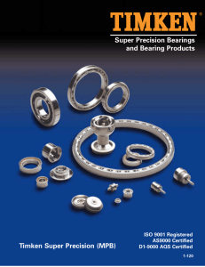 Timken Super Precision Bearings and Bearing Products Catalog