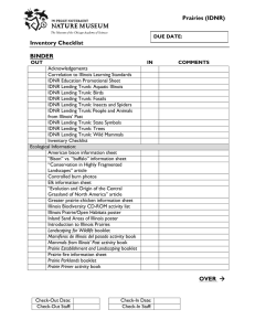 Prairies (IDNR) Inventory Checklist BINDER OVER →