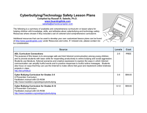 Cyberbullying/Technology Safety Lesson Plans