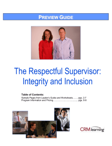 The Respectful Supervisor: Integrity and Inclusion