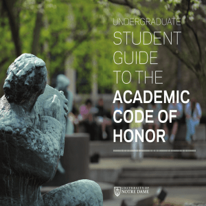 STUDENT GUIDE TO THE ACADEMIC CODE OF HONOR