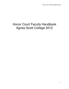 Honor Court Faculty Handbook Agnes Scott College 2012