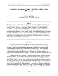 Perceptions of Academic Honesty in Online vs. Face-to