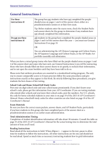 AP Exam Instructions 2016 - General Instructions