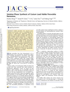 Solution-Phase Synthesis of Cesium Lead Halide Perovskite