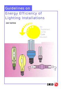 Guidelines on Energy Efficiency of Lighting Installations (2007 Edition)