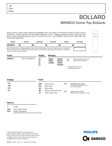 Gardco Bollard - BRM800 Dome Top Round - Submittal