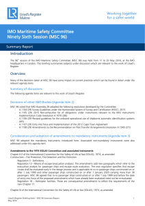 LR MSC 96 Summary Report