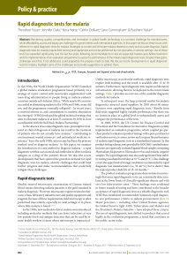 Rapid diagnostic tests for malaria