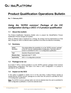 Product Qualification Operations Bulletin