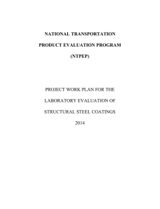 Project Work Plan for Laboratory and Field Evaluation of