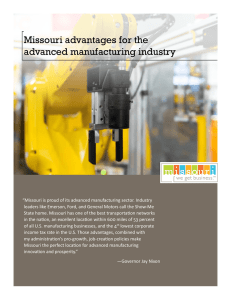 Missouri advantages for the advanced manufacturing industry