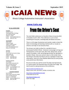 Fall 2015 Newsletter - Illinois College Automotive Instructors